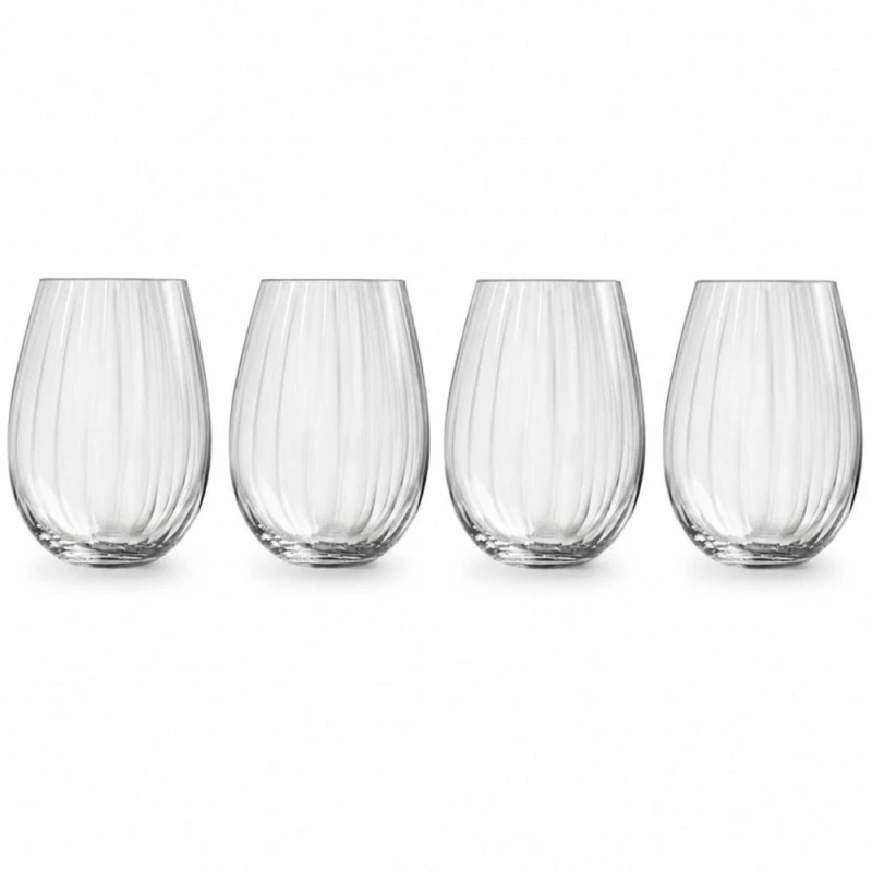 Ποτήρια Νερού Plisse (Σετ 4Τμχ) 1001701 440ml Clear Royal Leerdam Γυαλί