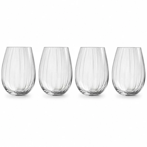 Ποτήρια Νερού Plisse (Σετ 4Τμχ) 1001701 440ml Clear Royal Leerdam Γυαλί