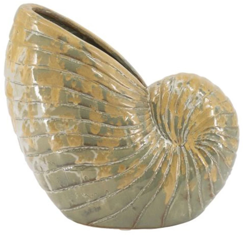Κασπώ Κοχύλι Glazed C0037 30,5x30,5x15,5cm Green Artekko Κεραμικό