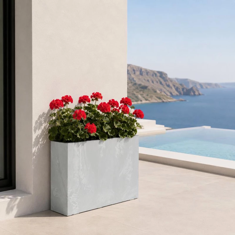 Ζαρντινιέρα ανοιχτό γκρι beton effect Y49,8x58x18εκ.