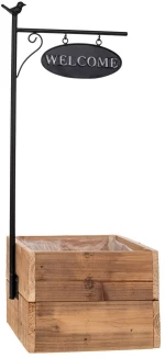 Κασπώ Ξύλινο Welcome 93100 30x28x76cm Natural-Black Ξύλο,Μέταλλο