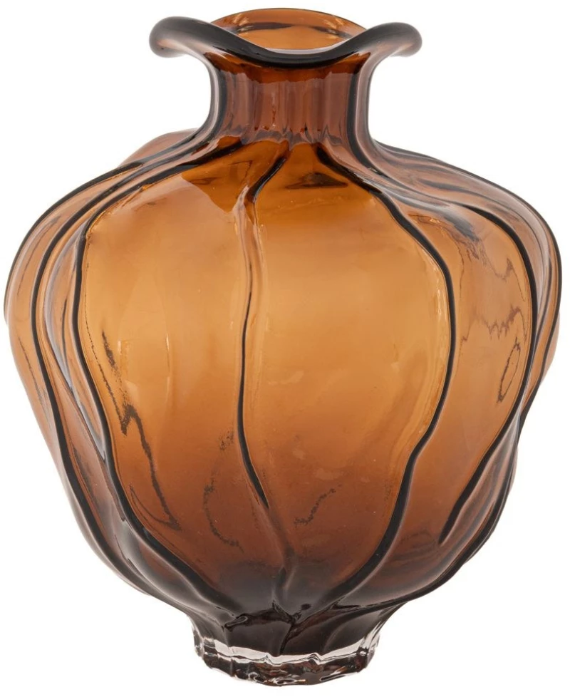 Βάζο Γυάλινο 91690 26x30cm Brown Γυαλί