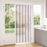 vidaXL Κουρτίνα εντόμων Chenille Ασημί Γκρι και Ροζ 90 x 220 cm