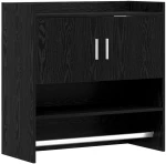 vidaXL Ράφι Τοίχου Επιτοίχιο Μαύρη Δρυς 80 x 36 x 80 εκ