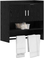 vidaXL Ράφι Τοίχου Επιτοίχιο Μαύρη Δρυς 80 x 36 x 80 εκ