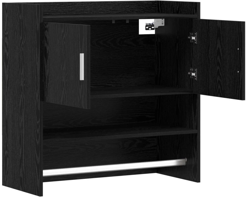 vidaXL Ράφι Τοίχου Επιτοίχιο Μαύρη Δρυς 80 x 36 x 80 εκ