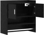 vidaXL Ράφι Τοίχου Επιτοίχιο Μαύρη Δρυς 80 x 36 x 80 εκ