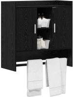 vidaXL Ράφι Τοίχου Επιτοίχιο Μαύρη Δρυς 80 x 36 x 80 εκ