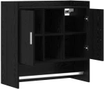 vidaXL Ράφι Τοίχου Επιτοίχιο Μαύρη Δρυς 80 x 36 x 80 εκ