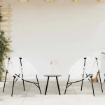 vidaXL Σετ Καρέκλες Κήπου 3 τεμ. Μαύρο και Λευκό από Συνθετικό Ρατάν
