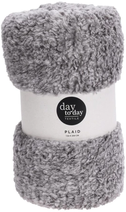 Κουβέρτα sherpa fleece γκρι 150x200εκ.