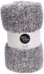 Κουβέρτα sherpa fleece γκρι 150x200εκ.