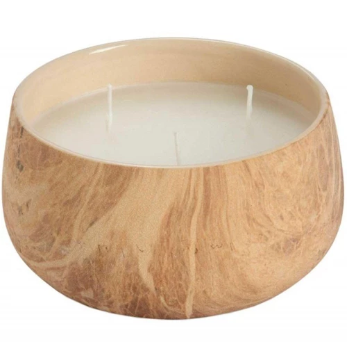 Αρωματικό Κερί Σε Δοχείο Sienna AH-AX73168 Φ16,5x8,5cm Brown Andrea House Κεραμικό