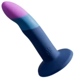 ROMP - PICCOLO HARNESS + SILICONE DILDO WITH TRICOLOR SUCTION CUP 14 CM