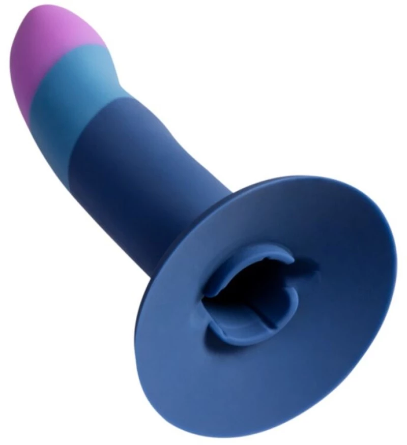 ROMP - PICCOLO HARNESS + SILICONE DILDO WITH TRICOLOR SUCTION CUP 14 CM