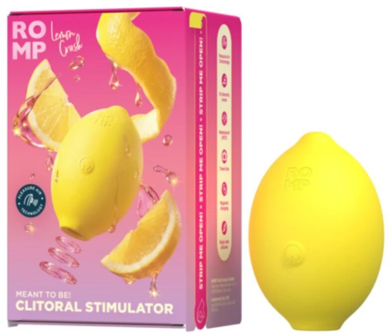 ROMP - LEMON CRUSH PLEASURE AIR CLITORAL STIMULATOR YELLOW