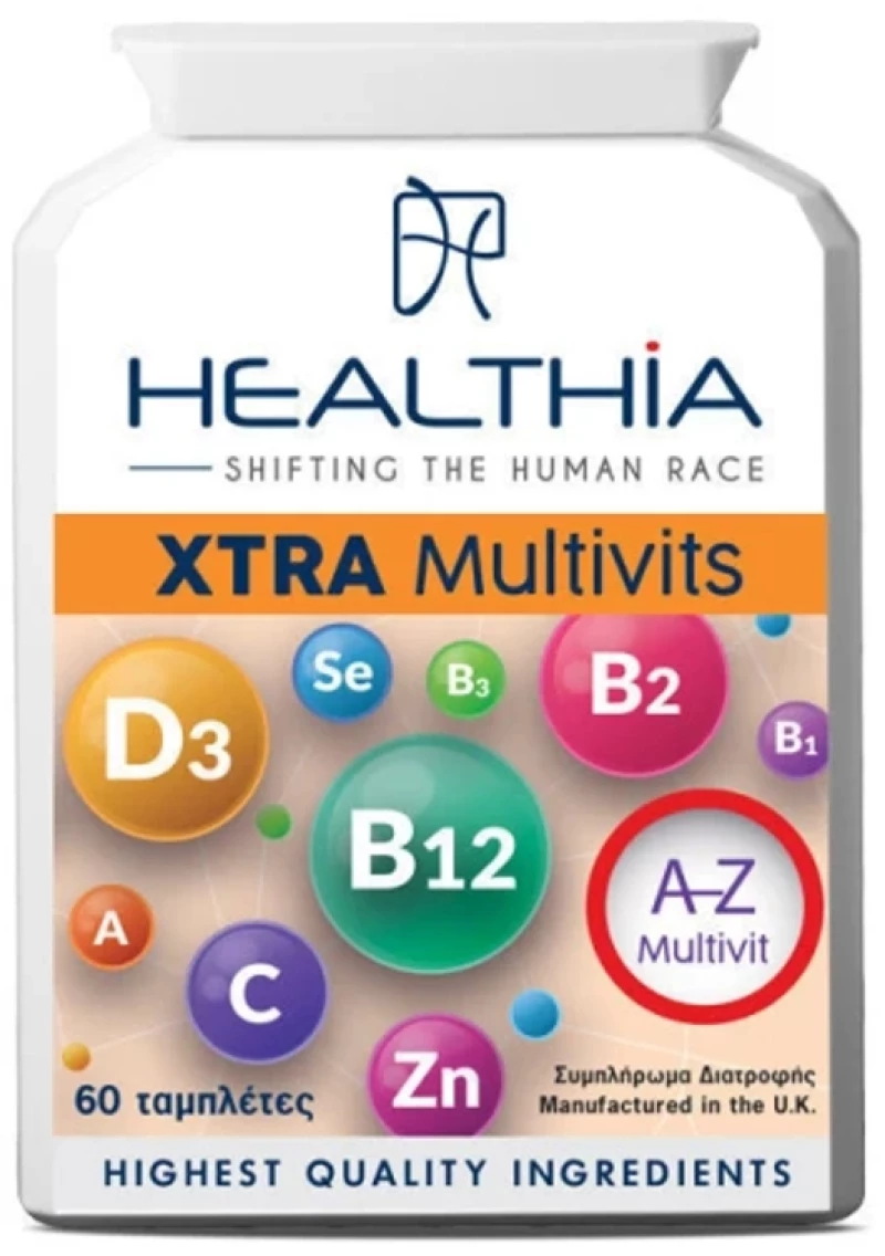 HEALTHIA Xtra Multivits, Πολυβιταμίνη  για Χορτοφάγους -60tabs