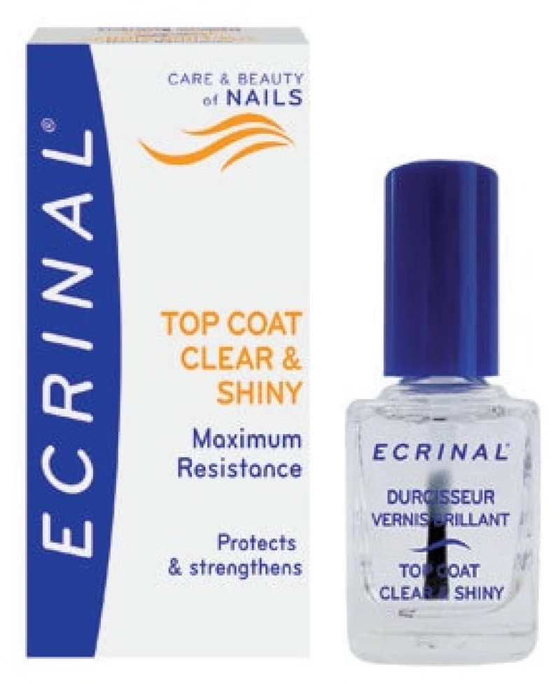 ECRINAL Top Coat Clear & Shiny, Διάφανο Επικαλυπτικό, Γυαλιστικό Νυχιών-10ml