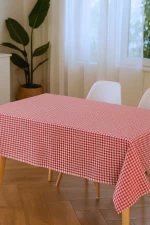 Stewehome τραπεζομάντηλο από λινό με κόκκινο καρό σχέδιο 80x80 cm