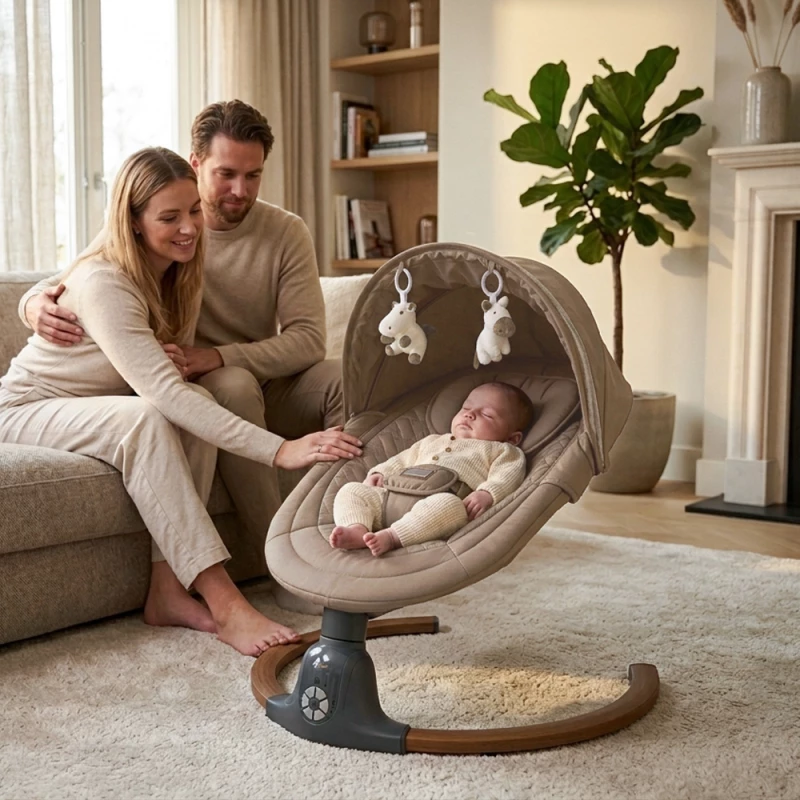 Bebe stars Κούνια Ηλεκτρική Fluffy Natural Beige 257-182