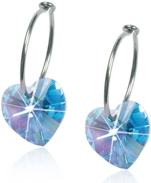 BLOMDAHL Natural Titanium Heart Aquamqrine 10mm Ring 14mm C / 91, Σκουλαρίκια από Τιτάνιο - 1 ζευγάρι