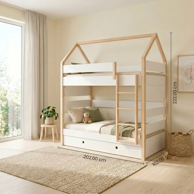 Casakids Kiddy Μασίφ Παιδική Κουκέτα Διαιρούμενη CK00114