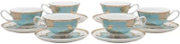 Beauty Home Σετ φλυτζάνια τσαγιού πορσελάνης 12τμχ Eternal Art 7717 Γαλάζιο