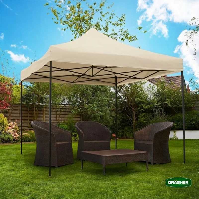 GRASHER Πτυσσόμενο Κιόσκι Κήπου 3x3m Μπέζ 420D TGL3437 / 104230