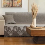 Ριχτάρι Βαμβακερό Τετραθέσιο Κύκλοι Borea Home Textiles - Εκρού