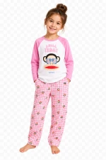 Benetton παιδική βαμβακερή πυτζάμα Paul Frank ροζ 3Y5E0P0A1-101