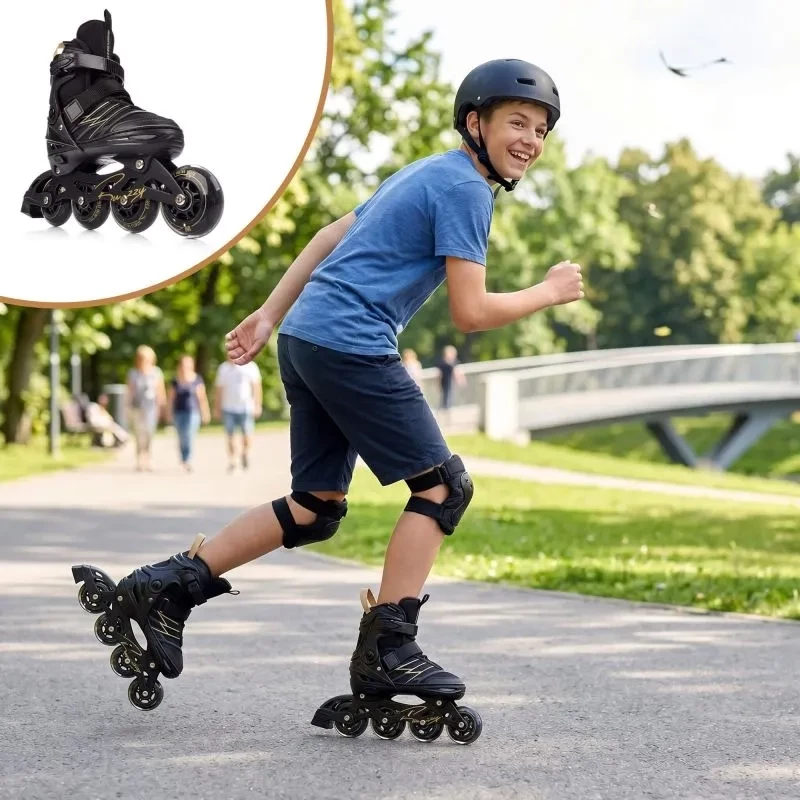 Πατίνια Meteor L 38-43 Buzzy Roller Skates Black/Gold