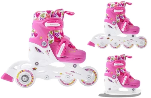 Rollers Skates adjustable Smj sport Combo Hearts 3in1 Led Jr HS-TNK-000011510
