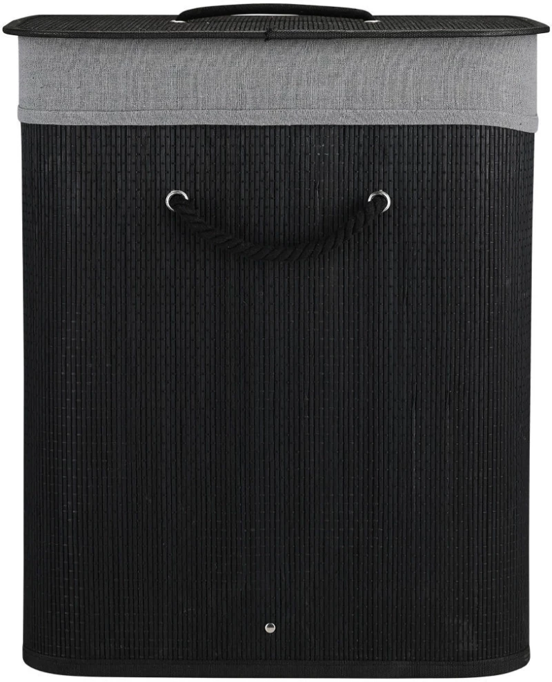 ESTIA ΚΑΛΑΘΙ ΑΠΛΥΤΩΝ BAMBOO ESSENTIALS 60LT ΠΤΥΣΣΟΜΕΝΟ ΟΡΘΟΓΩΝΙΟ ΜΑΥΡΟ ΝΕΑ ΠΛΕΞΗ