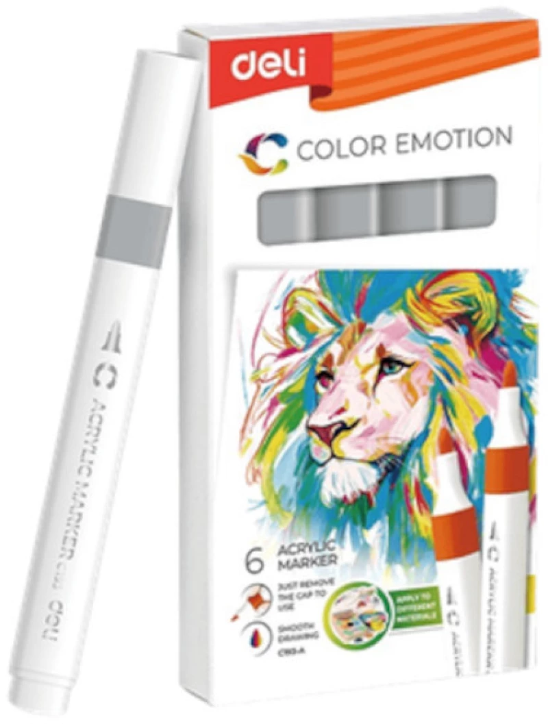 Ακρυλικός Μαρκαδόρος Σχεδίου Deli Color Emotion Grey  EC193A-130