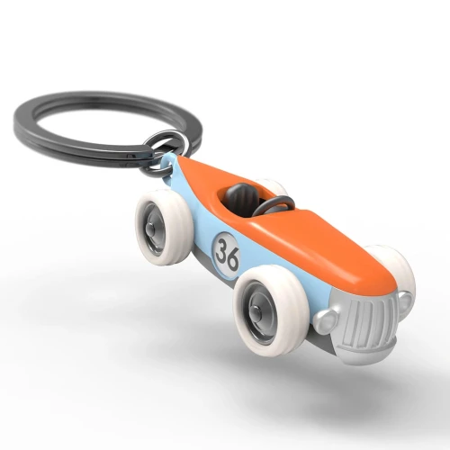 Μπρελόκ Μεταλλικό Metamorphose  Retro Noel Racer Αυτοκινητάκι Μπλέ/Πορτοκαλί