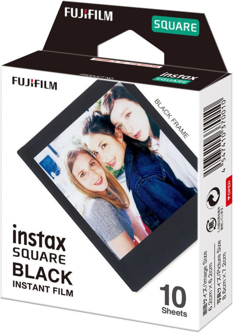 Fujifilm Color Instax Square Instant Φιλμ (10 Exposures) Black