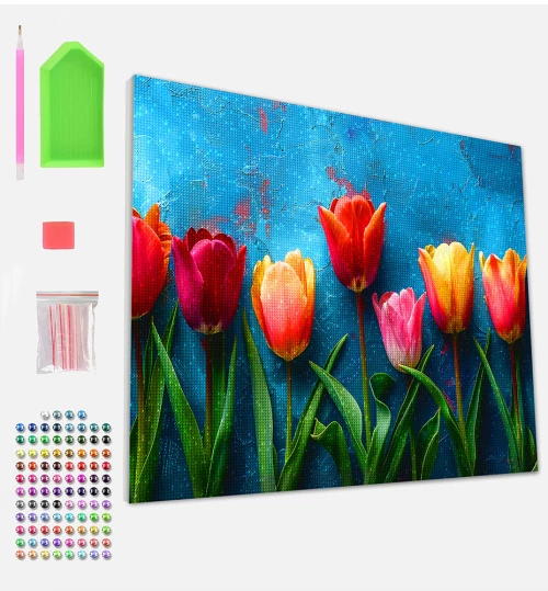 SPLAT PLANET ΣΕΤ DIAMOND PAINTING ΣΕ ΚΑΜΒΑ ΜΕ ΤΕΛΑΡΟ 30Χ40 εκ. TOTALLY TULIPS (#SP-DM-TULIPS-4030)