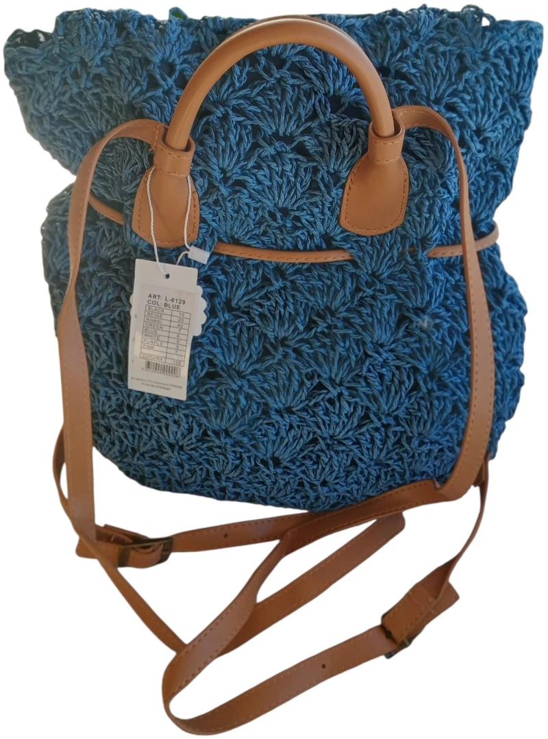Backpack πλεκτή τσάντα Petrol
