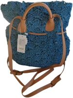 Backpack πλεκτή τσάντα Petrol