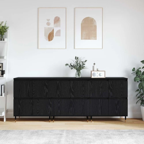 vidaXL Ντουλάπι αποθήκευσης 3 pcs Μαύρη Οξυά 60 x 35 x 70 cm