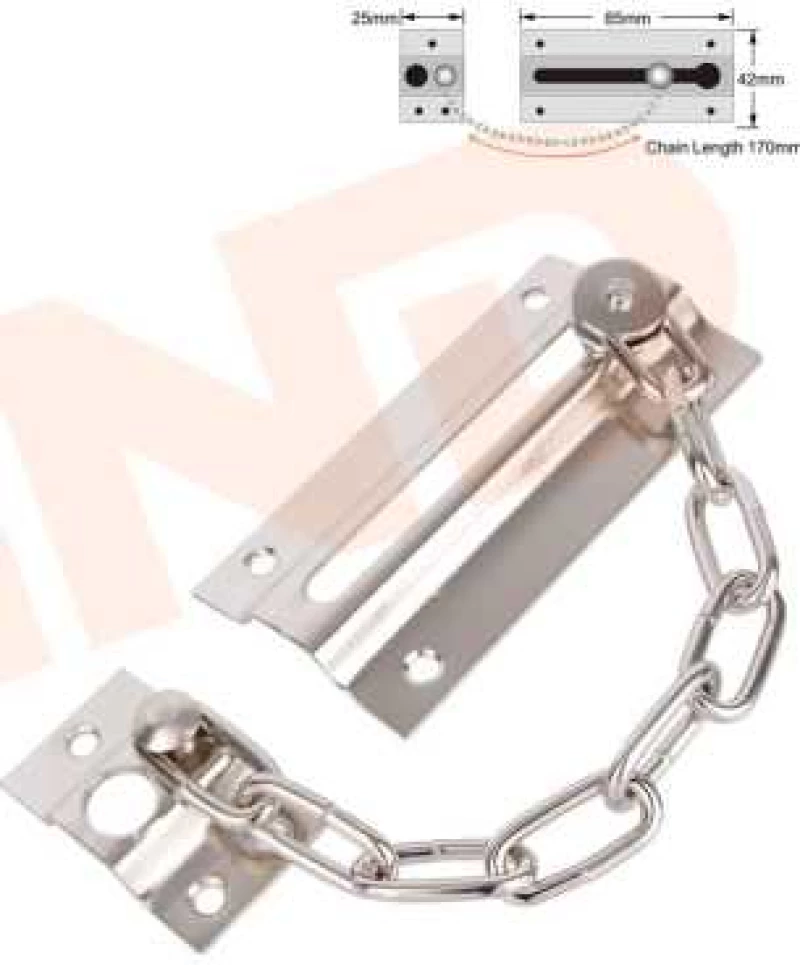Σύρτης πόρτας με αλυσίδα - 85*42mm - Σετ 12 τεμάχια - 205985