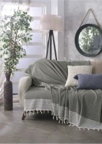 Stewehome Ριχτάρι καναπέ από βαμβάκι χακί 180x200 cm