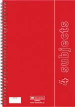 Τετράδιο Σπιράλ  Α4 4 θεμάτων BookSite Κόκκινο | 2102974R