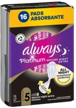ALWAYS Platinum Secure Night Extra Σερβιέτες Μέγεθος 5 16 Τεμάχια