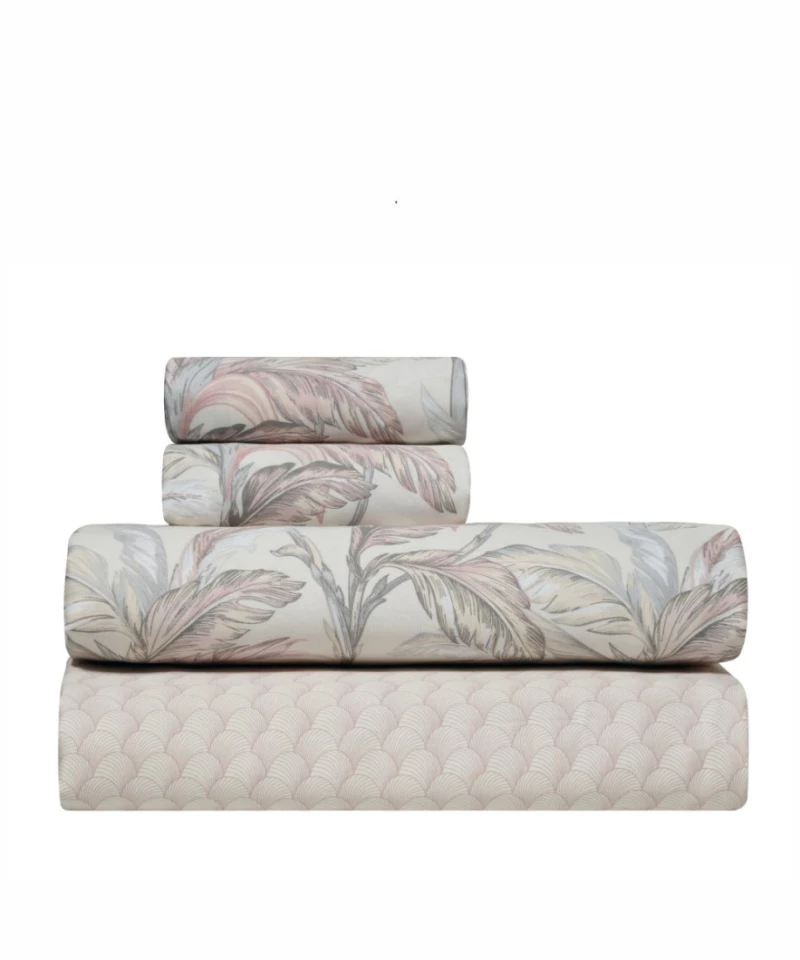 Σετ Σεντόνια King Size 4 Τεμαχίων Kentia Kernel 20 Cream-Pink-Grey 270x270