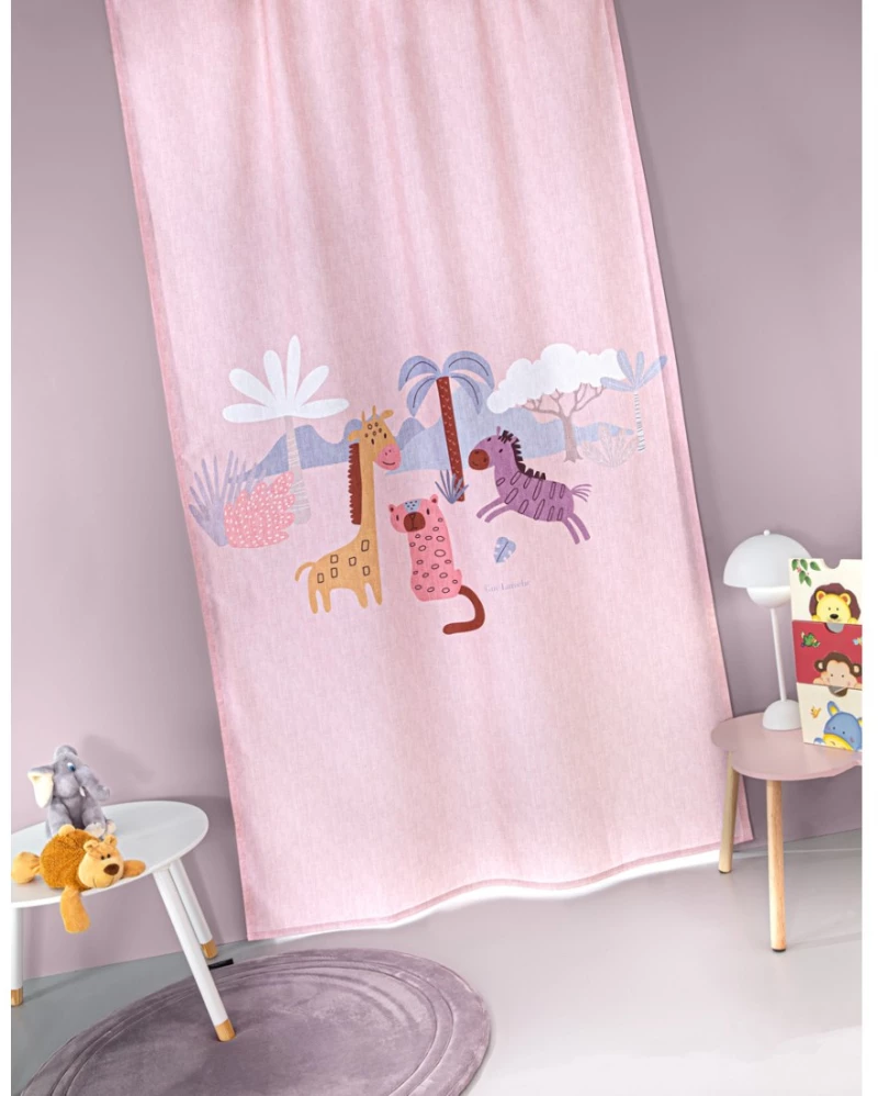 Παιδική Κουρτίνα Guy Laroche Bebe Jungle Pink 145x270