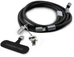 Karl Lagerfeld Λουράκι Λαιμού για Κινητό Ikonik Charm Strap με Καλώδιο Type‑C/Type‑C Black
