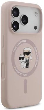 Karl Lagerfeld Θήκη Liquid Silicone Karl and Choupette MagSafe for iPhone 17 Pro Pink