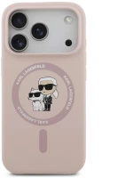 Karl Lagerfeld Θήκη Liquid Silicone Karl and Choupette MagSafe for iPhone 17 Pro Pink