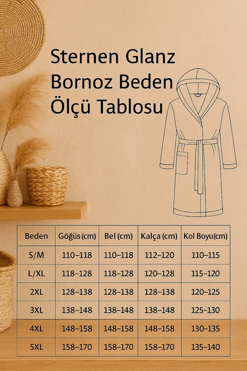 Stewehome Μπουρνούζι με κουκούλα από 100% βαμβάκι μαύρο (3XL)